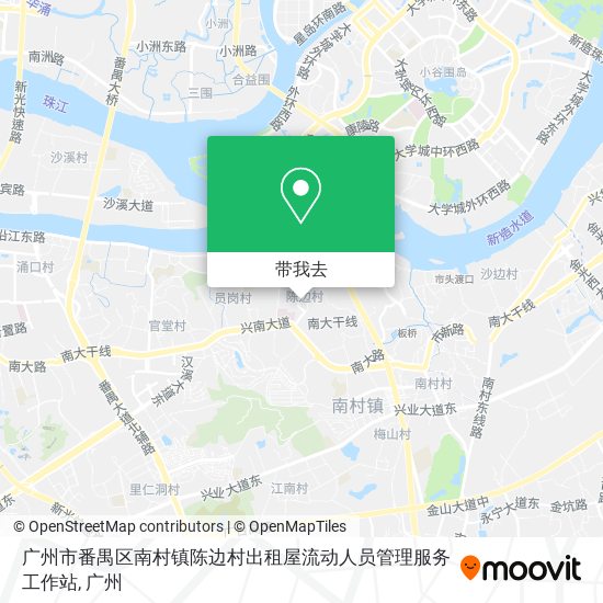 广州市番禺区南村镇陈边村出租屋流动人员管理服务工作站地图