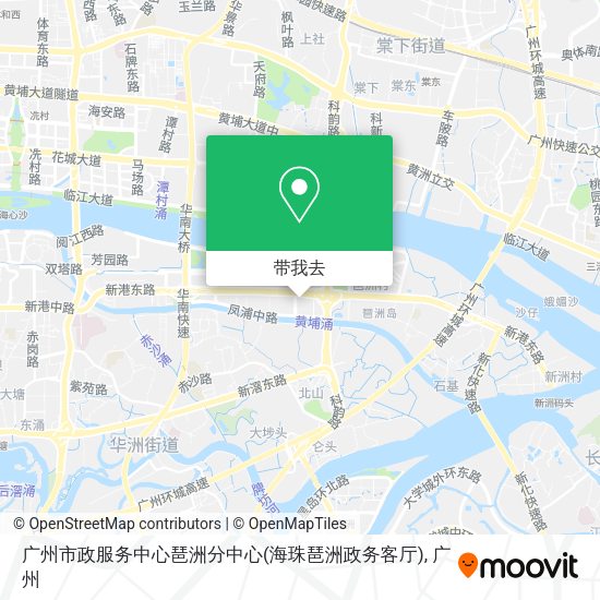 广州市政服务中心琶洲分中心(海珠琶洲政务客厅)地图