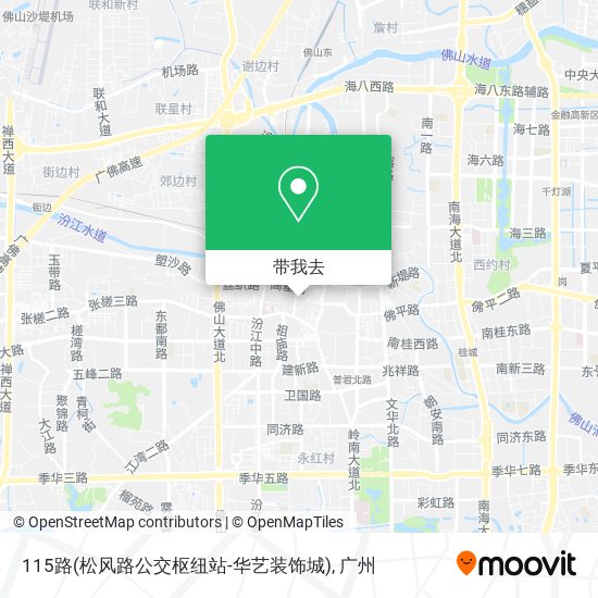 115路(松风路公交枢纽站-华艺装饰城)地图