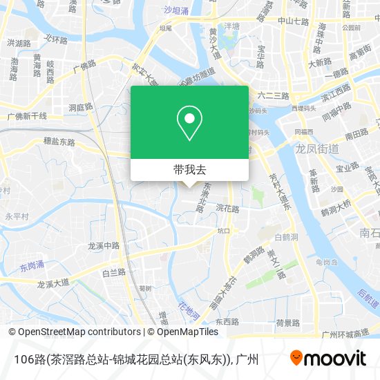 106路(茶滘路总站-锦城花园总站(东风东))地图