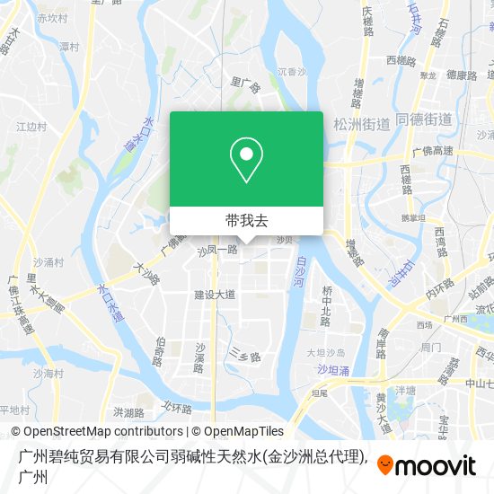 广州碧纯贸易有限公司弱碱性天然水(金沙洲总代理)地图