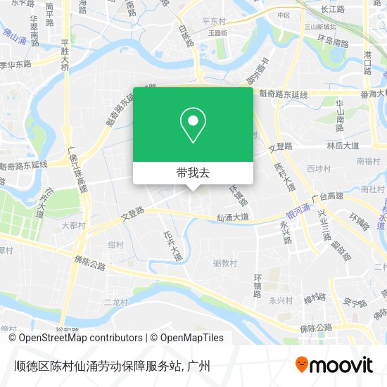 顺德区陈村仙涌劳动保障服务站地图