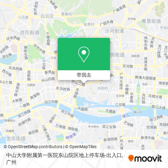 中山大学附属第一医院东山院区地上停车场-出入口地图