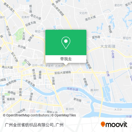 广州金丝雀纺织品有限公司地图