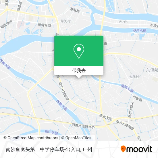 南沙鱼窝头第二中学停车场-出入口地图