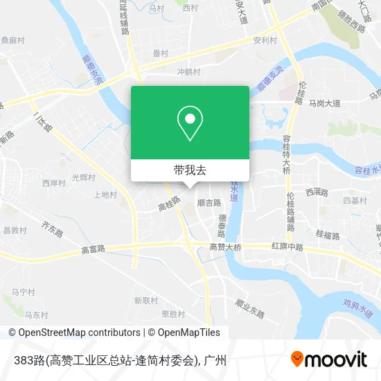 383路(高赞工业区总站-逢简村委会)地图