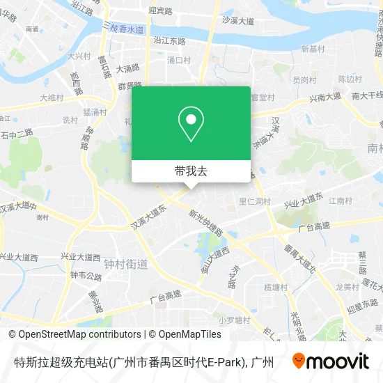 特斯拉超级充电站(广州市番禺区时代E-Park)地图