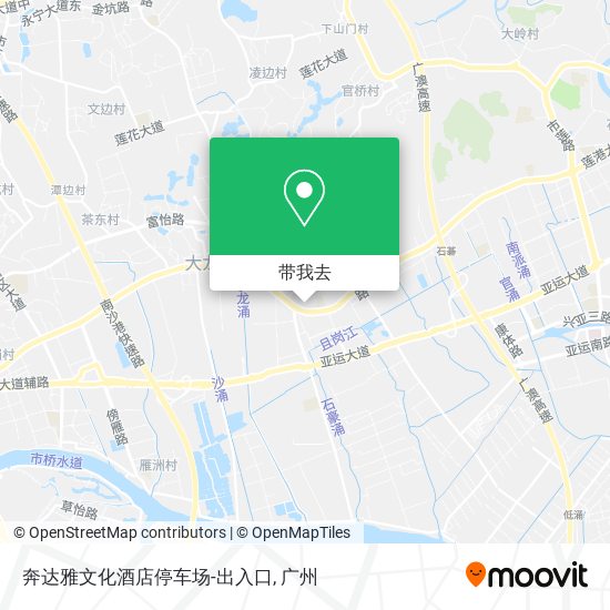 奔达雅文化酒店停车场-出入口地图