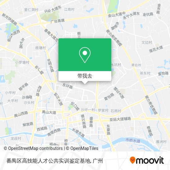 番禺区高技能人才公共实训鉴定基地地图