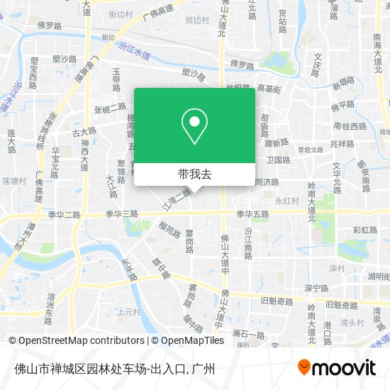 佛山市禅城区园林处车场-出入口地图