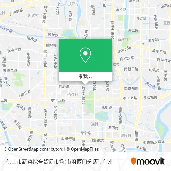 佛山市蔬菜综合贸易市场(市府西门分店)地图