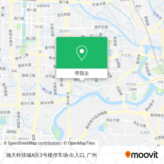 瀚天科技城A区3号楼停车场-出入口地图