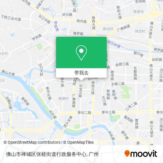 佛山市禅城区张槎街道行政服务中心地图