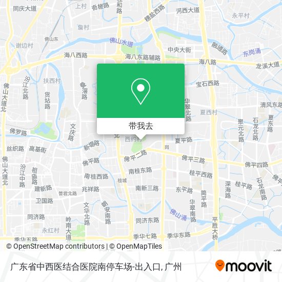 广东省中西医结合医院南停车场-出入口地图