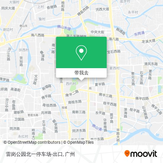 雷岗公园北一停车场-出口地图