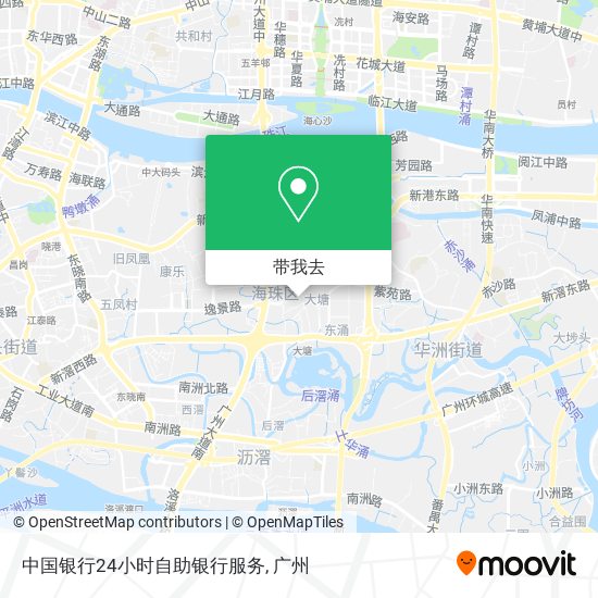 中国银行24小时自助银行服务地图