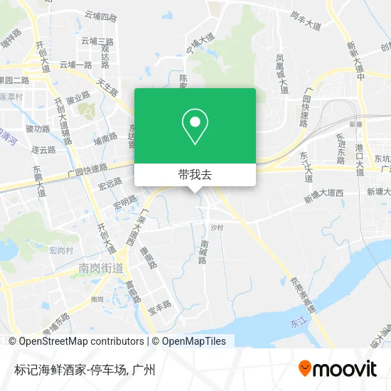 标记海鲜酒家-停车场地图