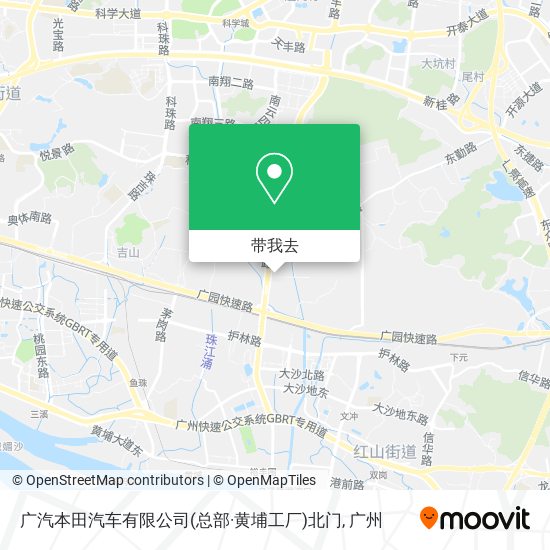 广汽本田汽车有限公司(总部·黄埔工厂)北门地图