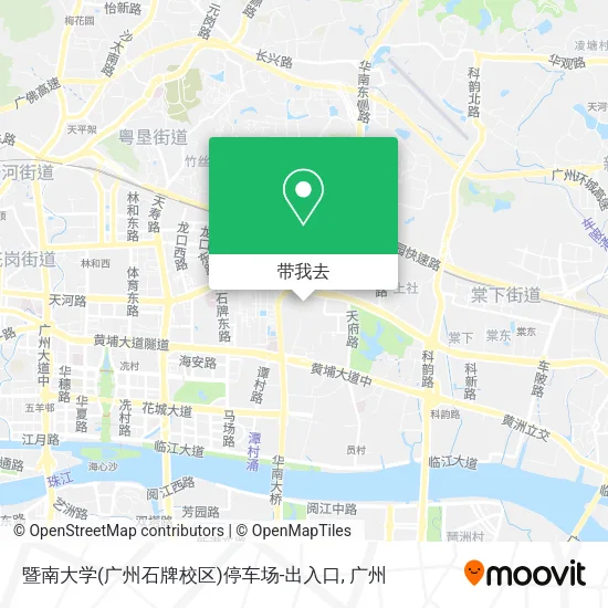 暨南大学(广州石牌校区)停车场-出入口地图