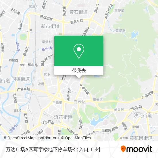 万达广场A区写字楼地下停车场-出入口地图