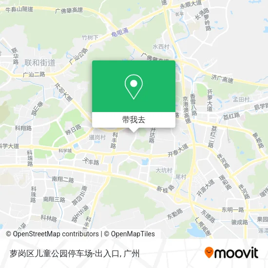 萝岗区儿童公园停车场-出入口地图