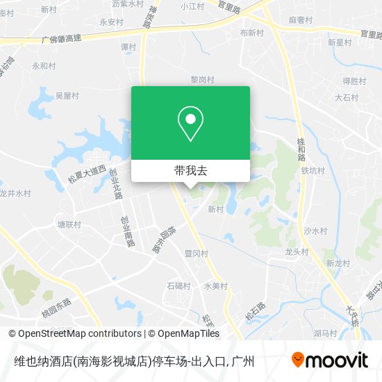 维也纳酒店(南海影视城店)停车场-出入口地图