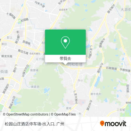 松园山庄酒店停车场-出入口地图