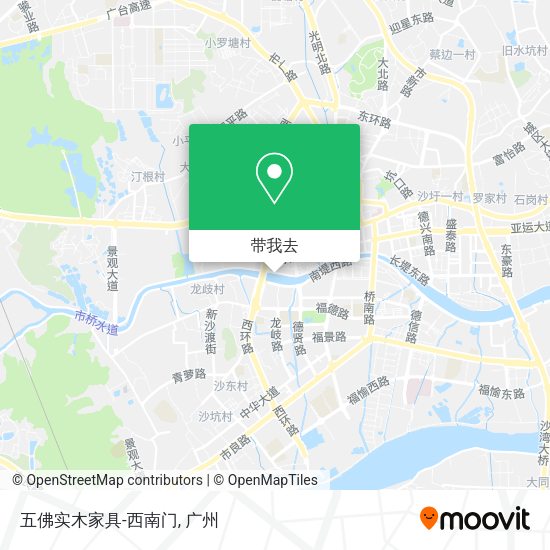五佛实木家具-西南门地图