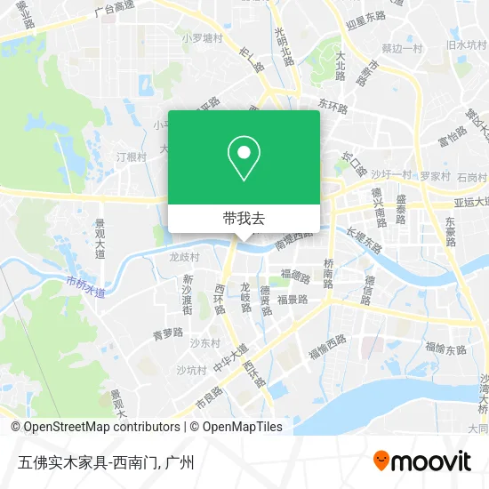 五佛实木家具-西南门地图