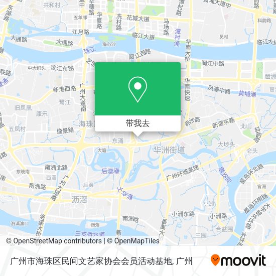 广州市海珠区民间文艺家协会会员活动基地地图