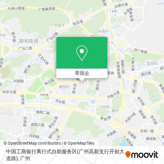 中国工商银行离行式自助服务区(广州高新支行开创大道路)地图
