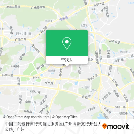 中国工商银行离行式自助服务区(广州高新支行开创大道路)地图