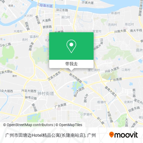 广州市田塘边Hotel精品公寓(长隆南站店)地图