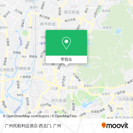 广州民航利达酒店-西北门地图