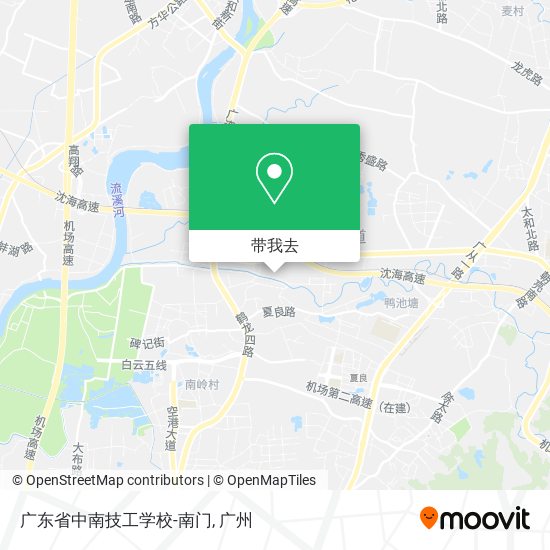 广东省中南技工学校-南门地图