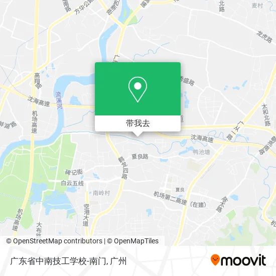 广东省中南技工学校-南门地图