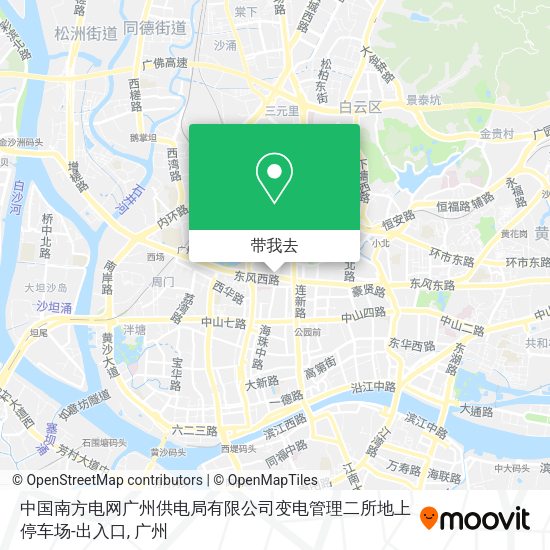 中国南方电网广州供电局有限公司变电管理二所地上停车场-出入口地图