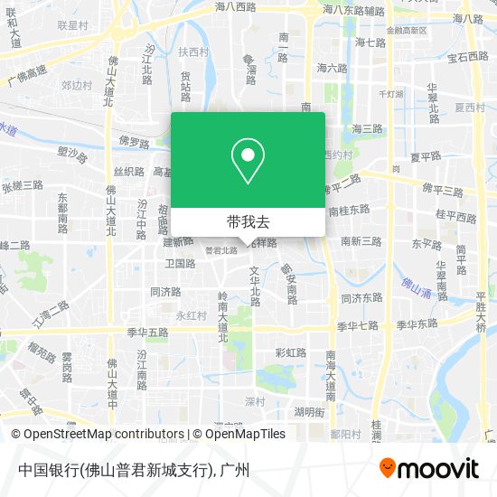 中国银行(佛山普君新城支行)地图