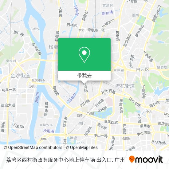 荔湾区西村街政务服务中心地上停车场-出入口地图