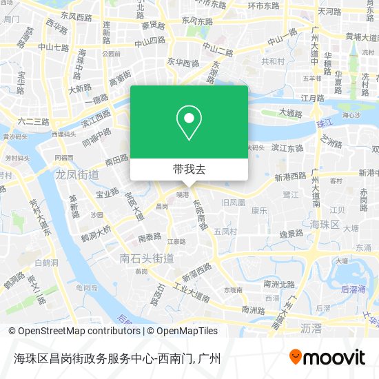海珠区昌岗街政务服务中心-西南门地图