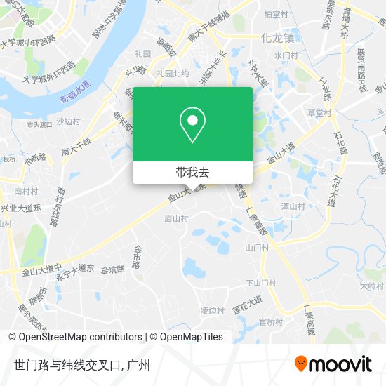 世门路与纬线交叉口地图