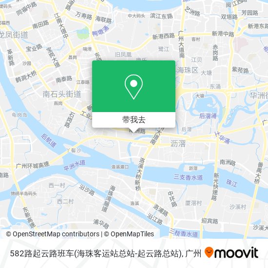 582路起云路班车(海珠客运站总站-起云路总站)地图