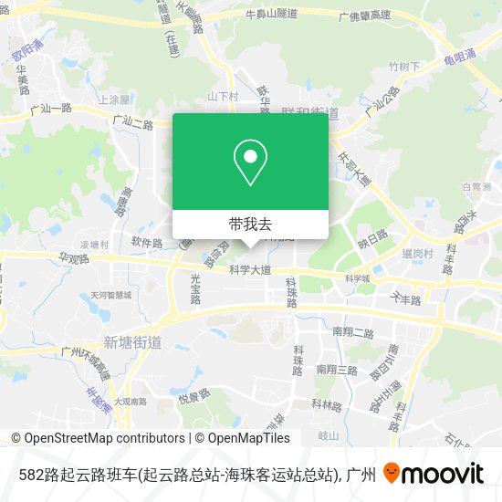 582路起云路班车(起云路总站-海珠客运站总站)地图