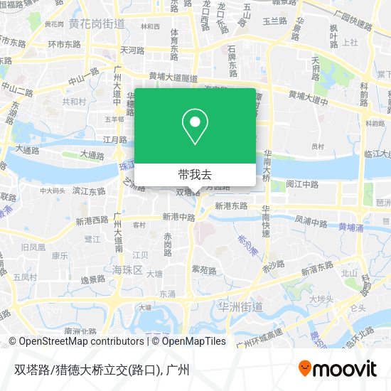 双塔路/猎德大桥立交(路口)地图