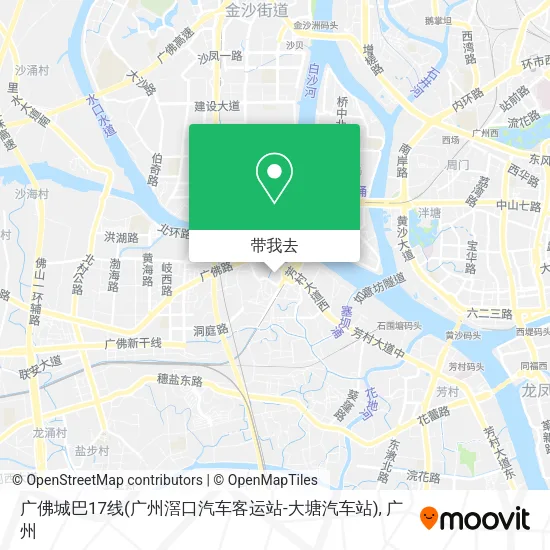 广佛城巴17线(广州滘口汽车客运站-大塘汽车站)地图