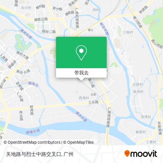 关地路与烈士中路交叉口地图