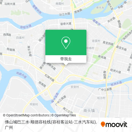 佛山城巴三水-顺德容桂线(容桂客运站-三水汽车站)地图