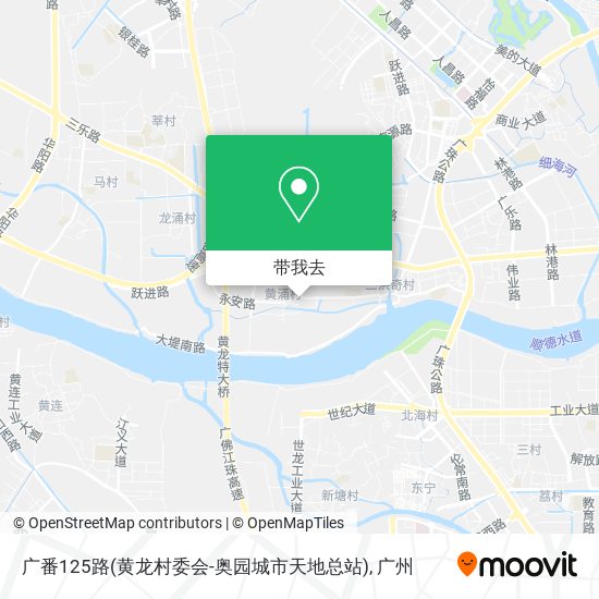 广番125路(黄龙村委会-奥园城市天地总站)地图