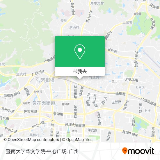 暨南大学华文学院-中心广场地图