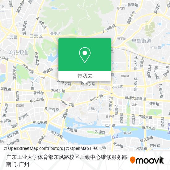广东工业大学体育部东风路校区后勤中心维修服务部-南门地图